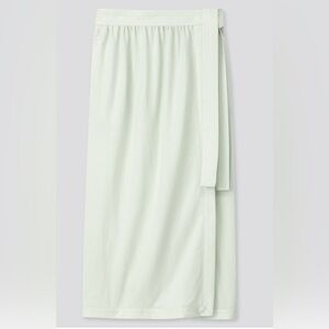 Uniqlo mint belted wrap skirt